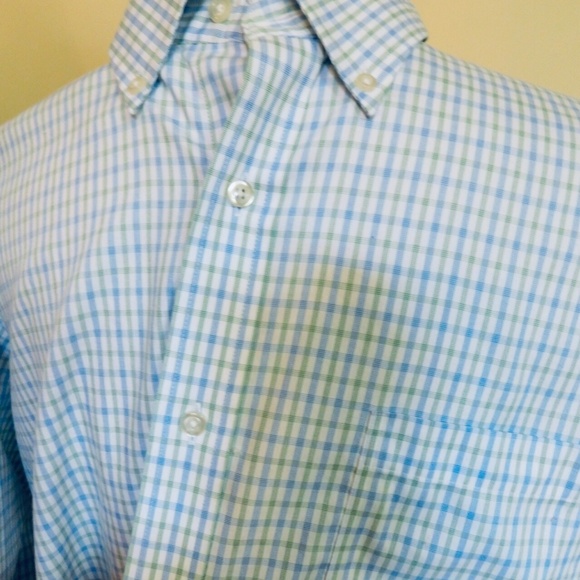 Land's End Mens Traditional Fit NO IRON Pinpoint Oxford Long Sleeve Shirt Sz L - Picture 7 of 7